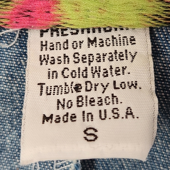 Vintage Cactus Denim Crystal Embellished Blazer Small - Picture 9 of 10